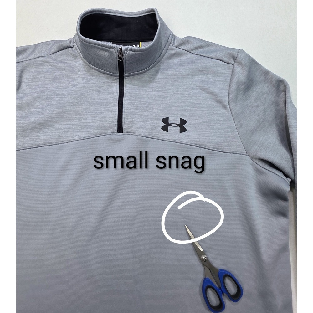 Under Armour Pullover‎ Mens L Black Gray 1/4 Zip Jacket Sweater ColdGear - Picture 5 of 10